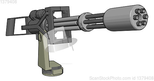 Image of 3D vector illustration on white background  of a military machin