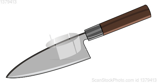 Image of A sharp steel blade knife used in kitchen for chopping or cuttin