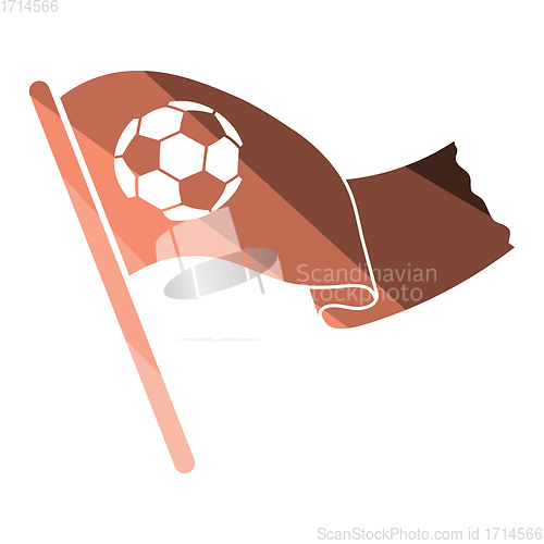 Image of Football fans waving flag with soccer ball icon