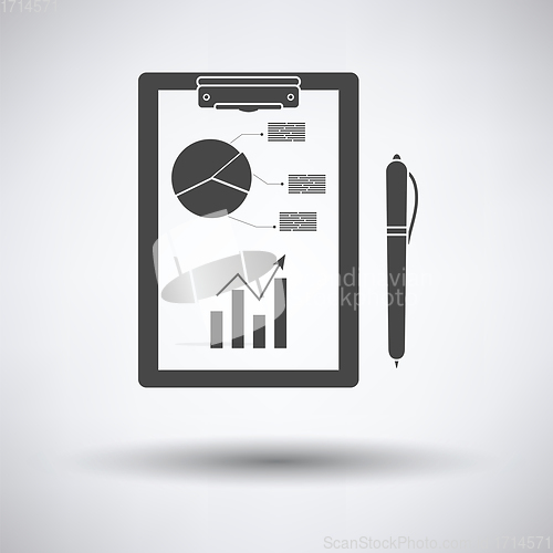 Image of Writing tablet with analytics chart and pen icon