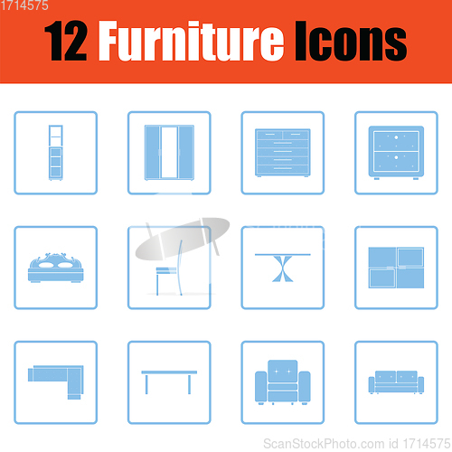 Image of Home furniture icon set