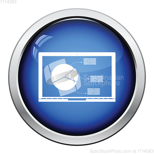 Image of Laptop with analytics diagram icon