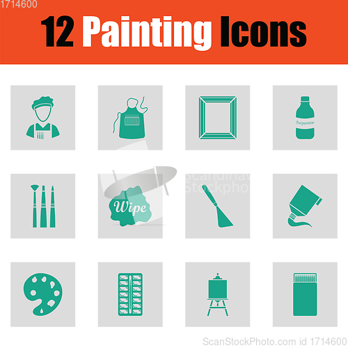 Image of Set of painting icons