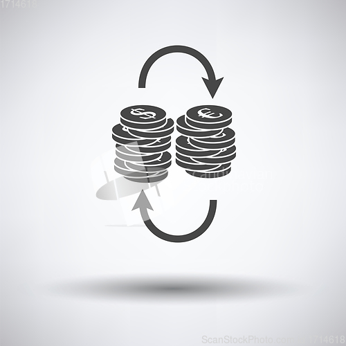 Image of Dollar euro coins stack icon