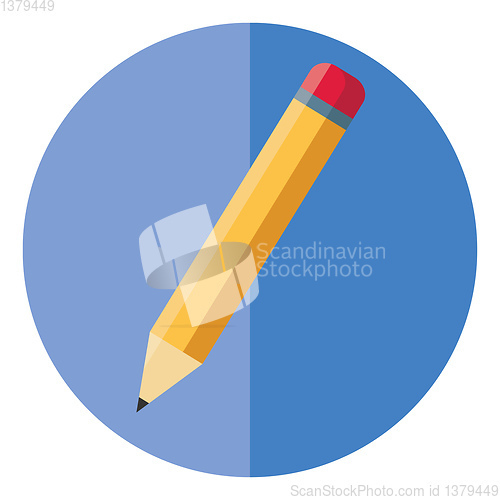 Image of Lead pencil with eraser vector or color illustration