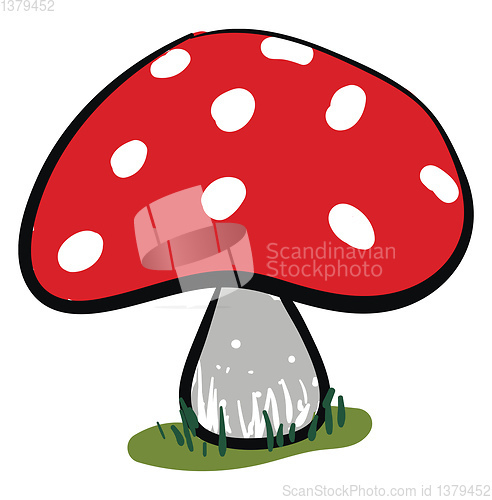 Image of Clipart of a red mushroom vector or color illustration