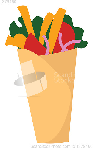 Image of shawarma, vector or color illustration.