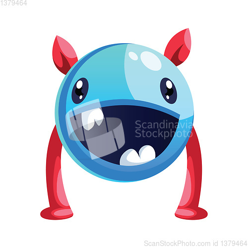 Image of Happy cartoon monster colorful white background vector illustrat