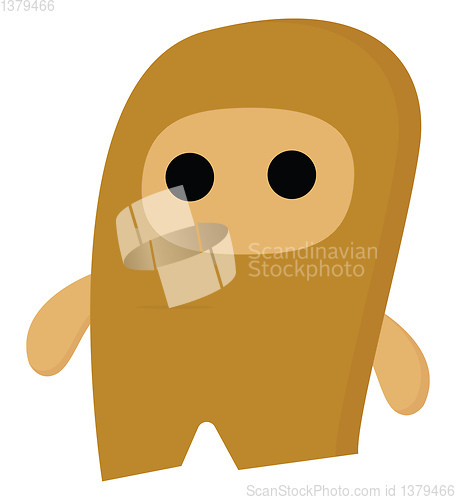 Image of A brown monster with eyes vector or color illustration