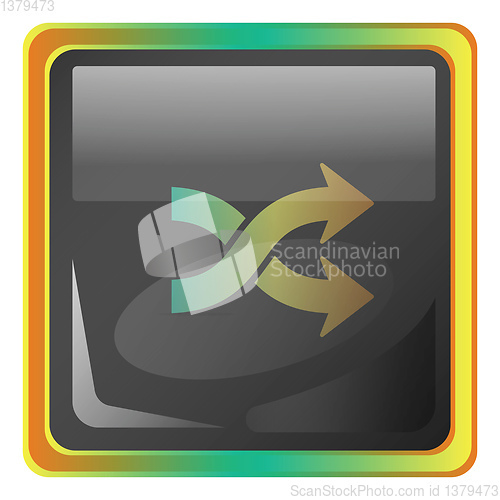 Image of Shuffle grey vector icon illustration with colorful details on w
