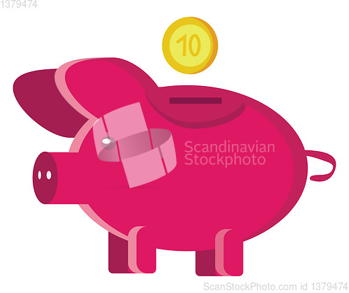 Image of Investment with piggy bank clipart vector or color illustration