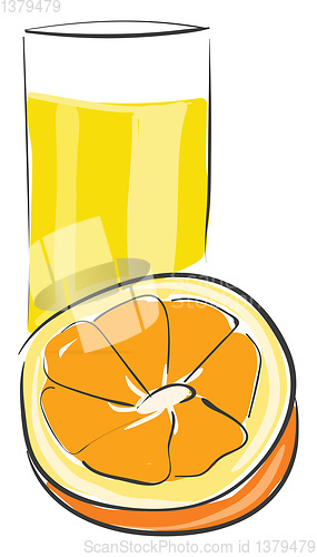 Image of An orange juice vector or color illustration