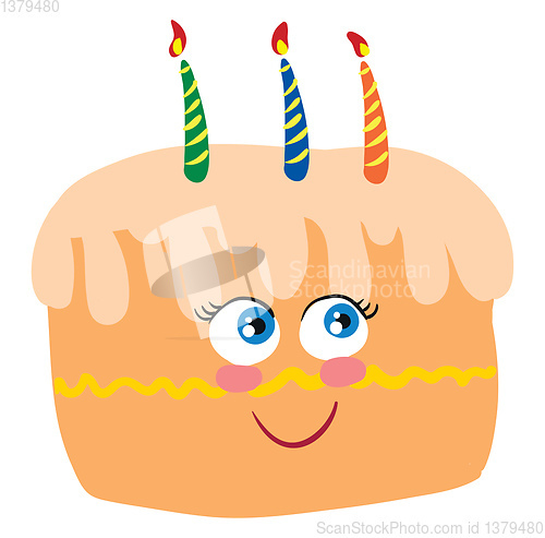 Image of Happy cake, vector or color illustration.