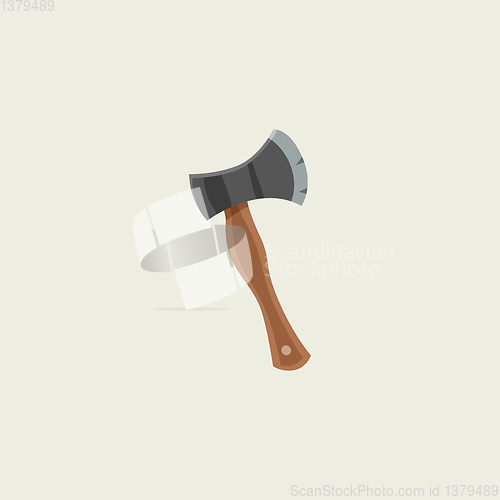 Image of A small ax over grey background/Hand tool vector or color illust