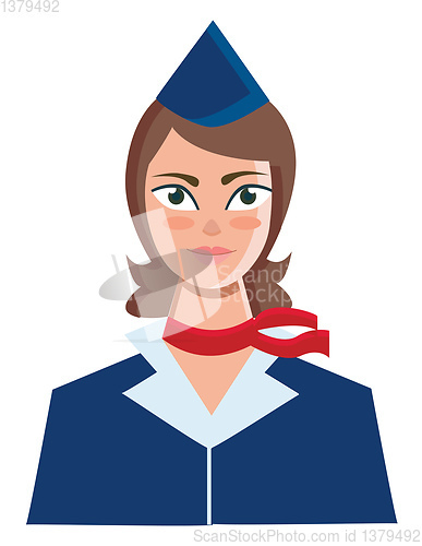 Image of Clipart character of a stewardess in her uniform vector or color