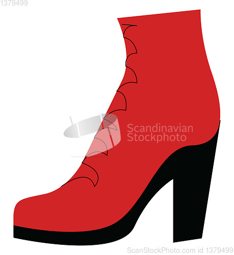 Image of A fashionable red and black high ankle stylish boot for women ve