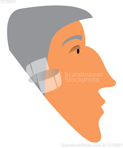 Image of Portrait of old man with grey hair vector or color illustration