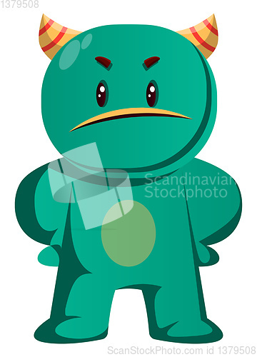 Image of Green monster is insulted vector illustration