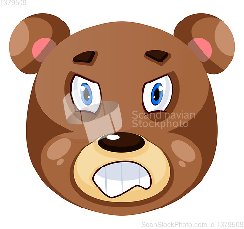 Image of Bear is feeling mad, illustration, vector on white background.