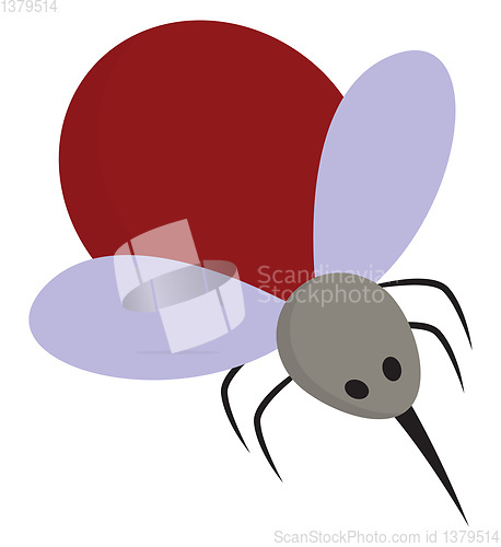 Image of Red mosquito, vector or color illustration.