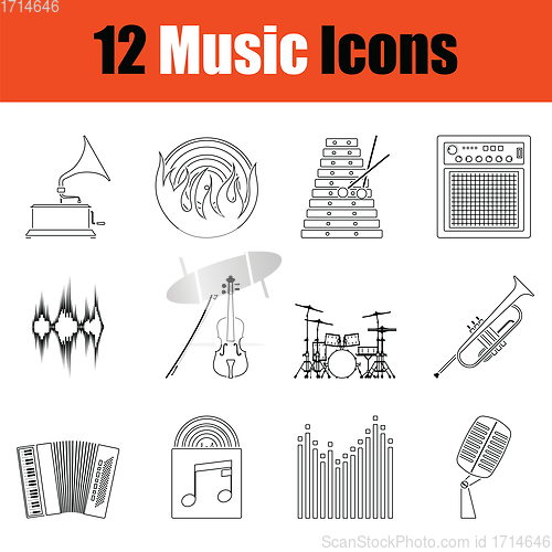 Image of Set of musical icons.