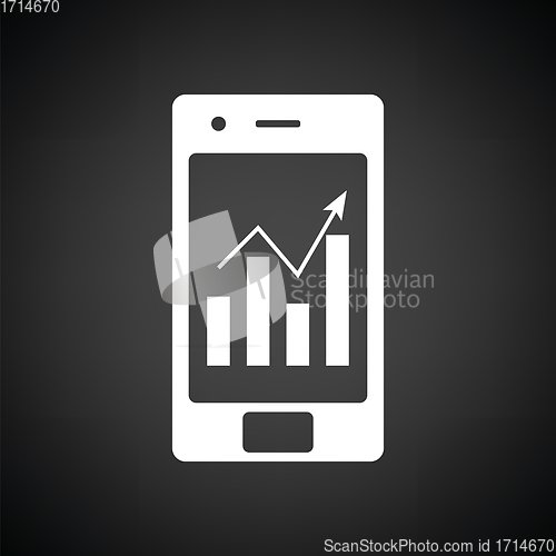 Image of Smartphone with analytics diagram icon