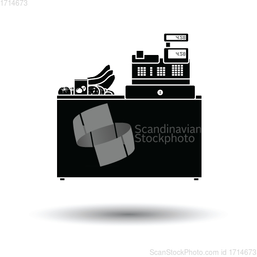 Image of Supermarket store counter desk icon