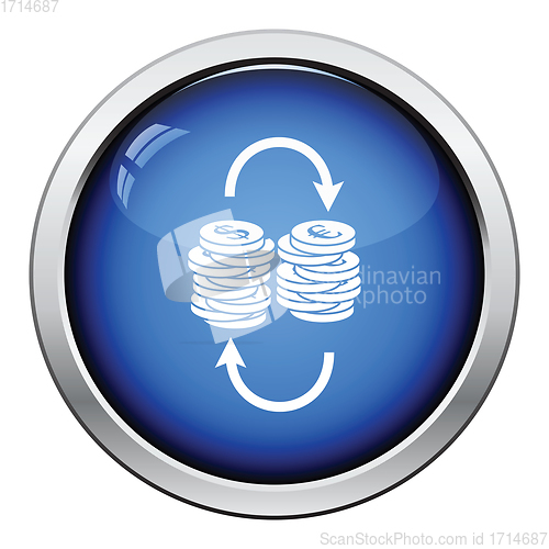 Image of Dollar euro coins stack icon