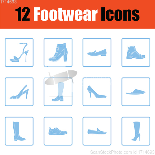 Image of Set of footwear icons