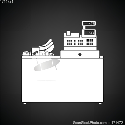 Image of Supermarket store counter desk icon