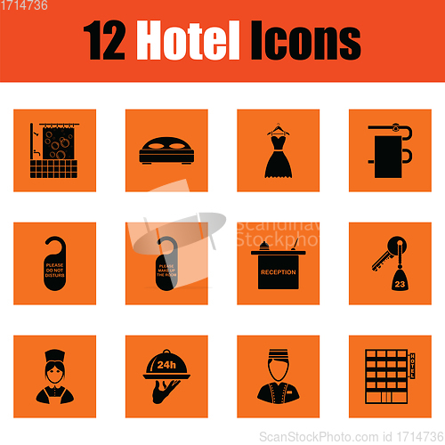 Image of Set of twelve hotel icons