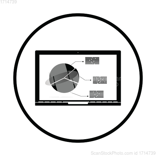 Image of Laptop with analytics diagram icon