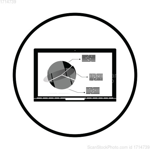 Image of Laptop with analytics diagram icon