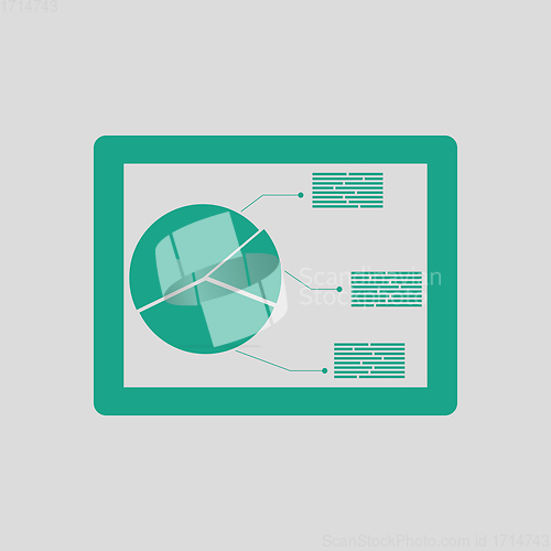 Image of Tablet with analytics diagram icon