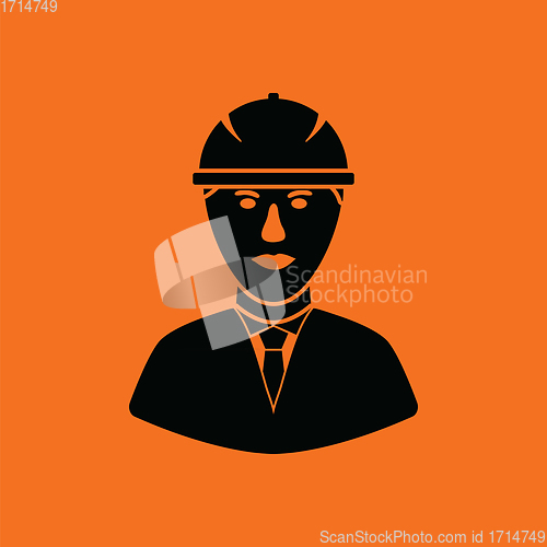 Image of Icon of construction worker head in helmet