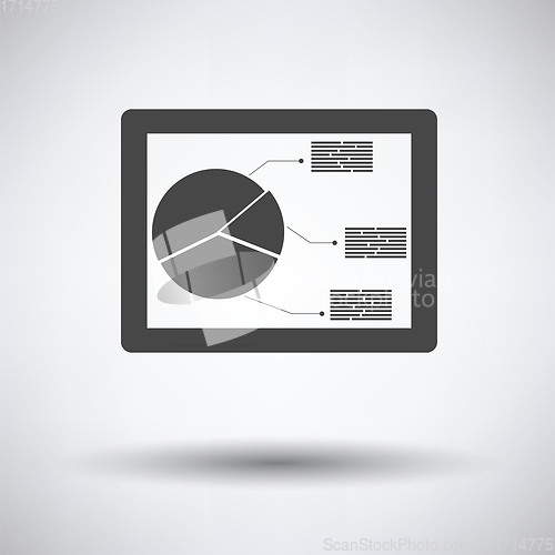 Image of Tablet with analytics diagram icon