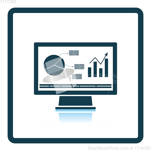 Image of Monitor with analytics diagram icon