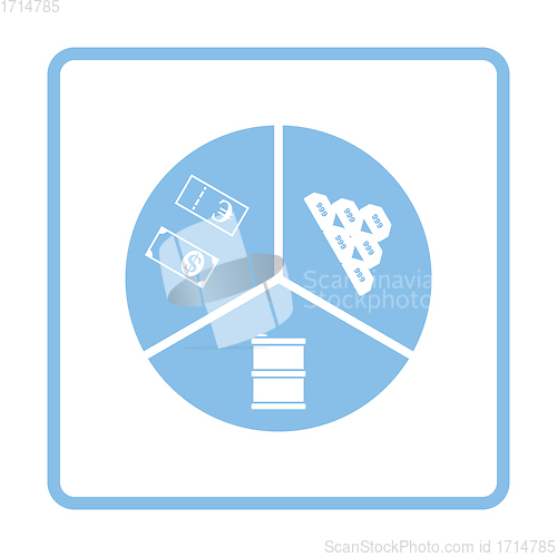 Image of Oil, dollar and gold chart concept icon