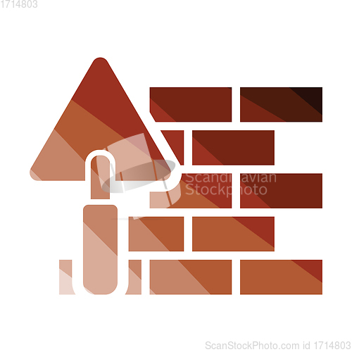Image of Icon of brick wall with trowel