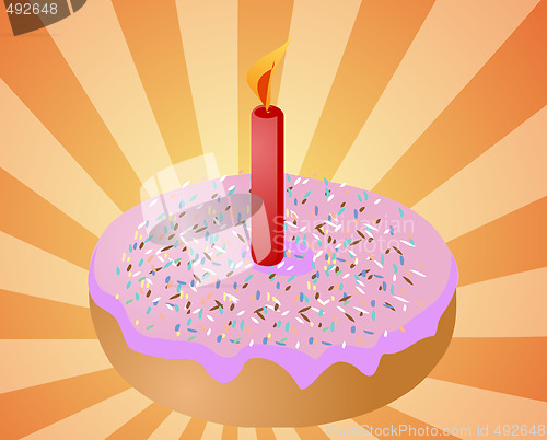 Image of Birthday donut with candle