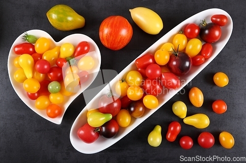 Image of Colorful tomatoes.