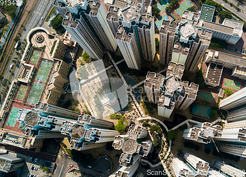 Image of Top view of hong kong down town