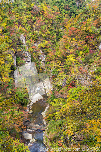 Image of Naruko Gorge Valley with colorful foliage