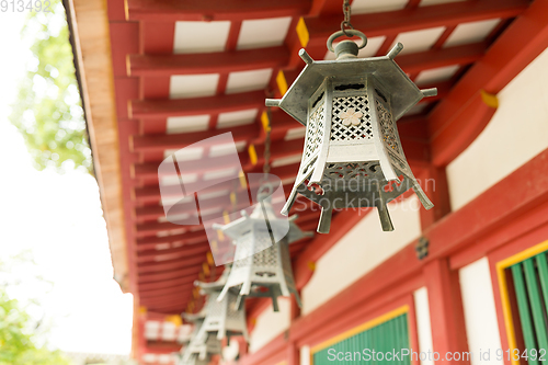 Image of Japanese temple and lantern