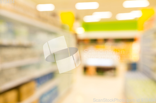 Image of Blurry view of supermarket