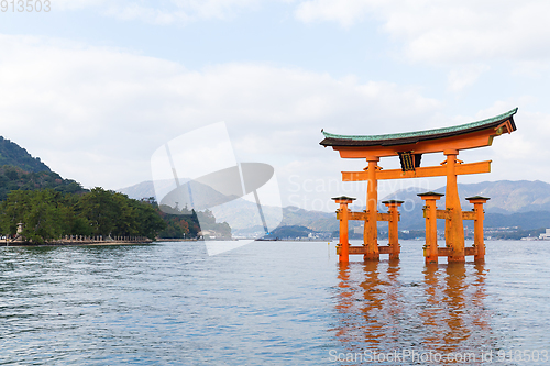 Image of Itsukushima shrine japan miyajima torii gate