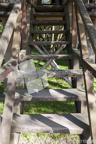 Image of Old wooden staircase