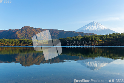 Image of Saiko Lake and mount Fuji