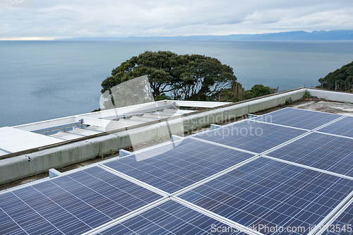 Image of Solar panel and seaside