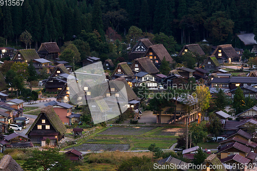 Image of Shirakawago in Japan at night